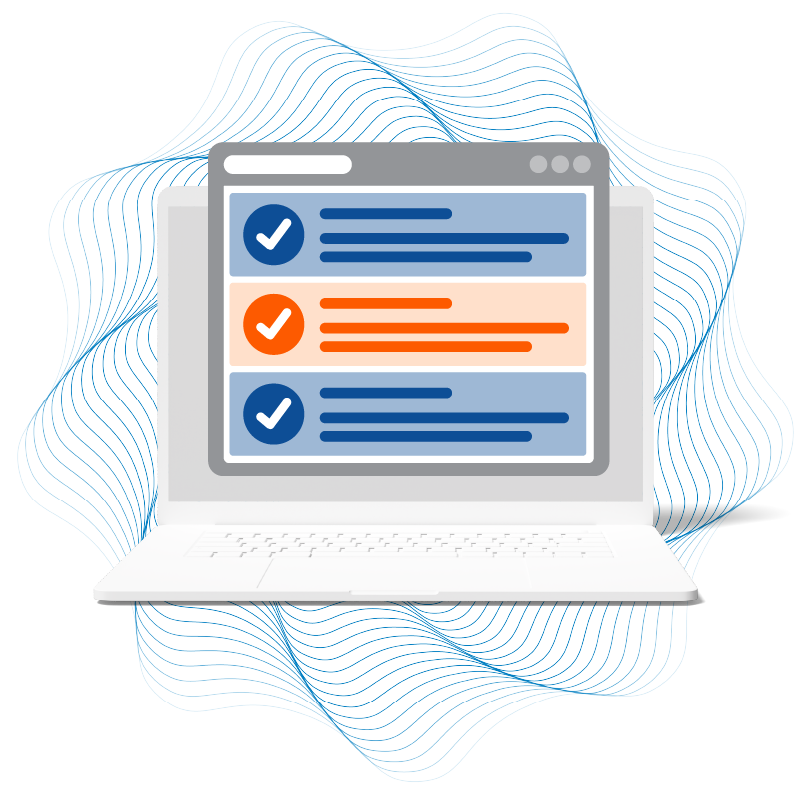 Laptop showing a checklist of extracted business context